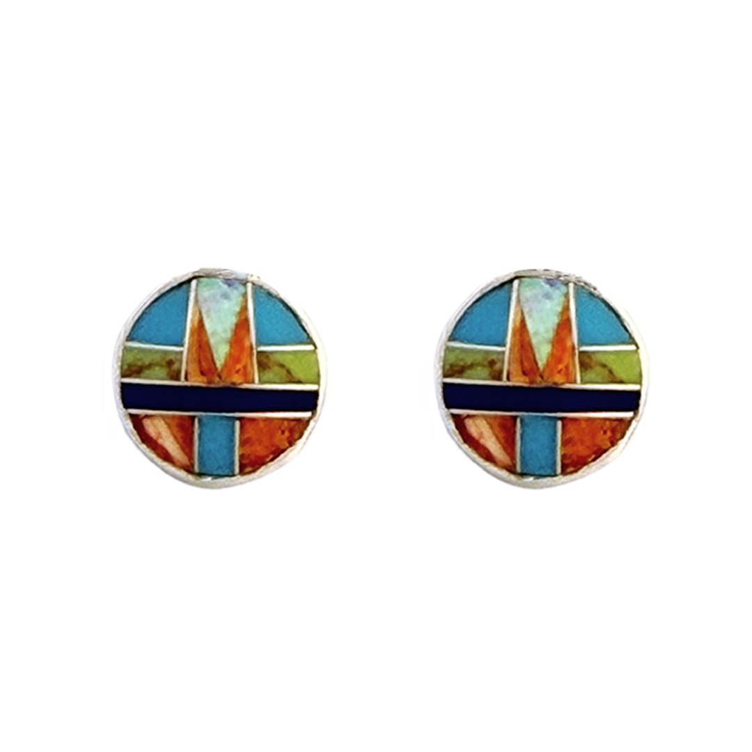 Inlay E-2046S-post<br> earring inlay round small post - Image 1