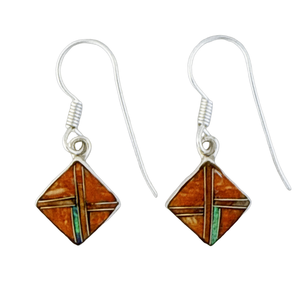 Inlay E-2263S-wire <br> earring inlay diamond on wire - Image 1