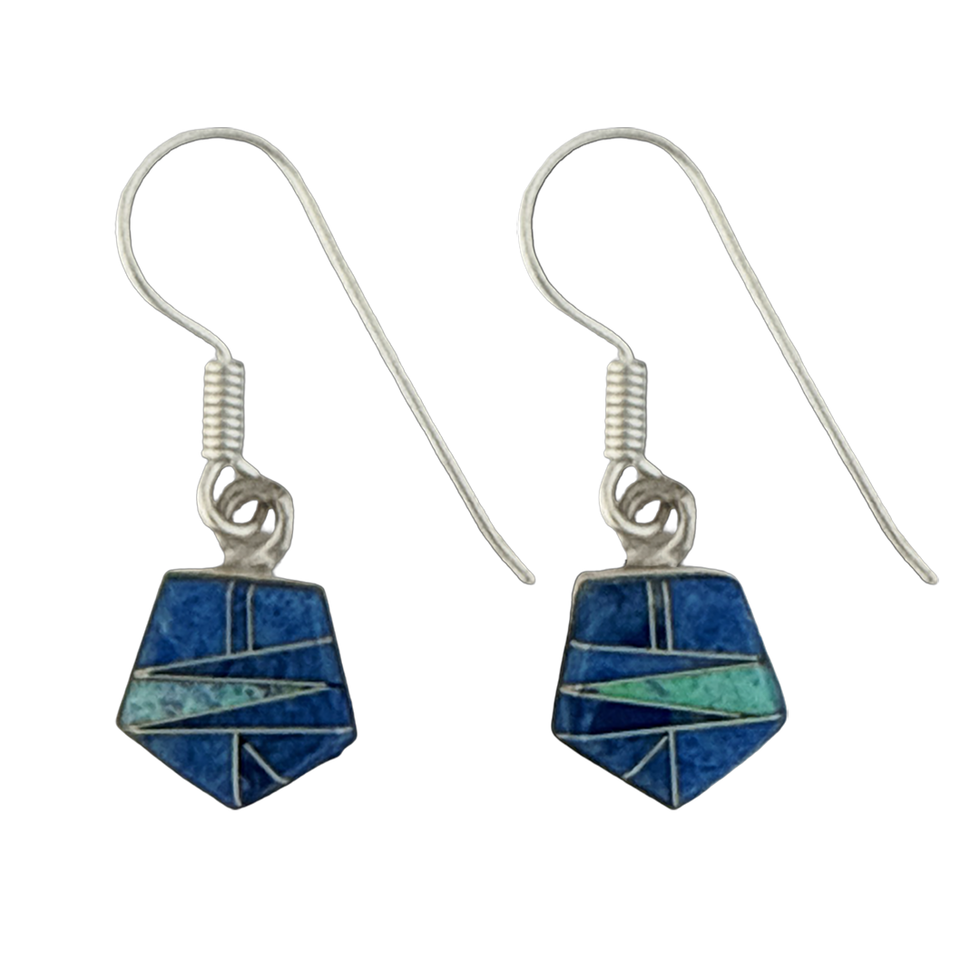 Inlay E-2270S-wire <br> earring inlay pentagon on wire - Image 6