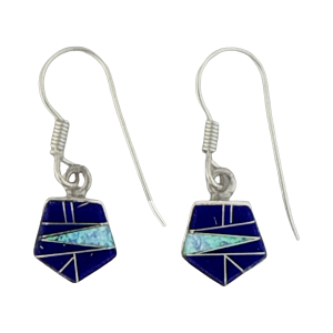 Inlay E-2270S-wire <br> earring inlay pentagon on wire