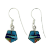 Inlay E-2270S-wire <br> earring inlay pentagon on wire - Thumbnail Image 4