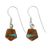 Inlay E-2270S-wire <br> earring inlay pentagon on wire - Thumbnail Image 3