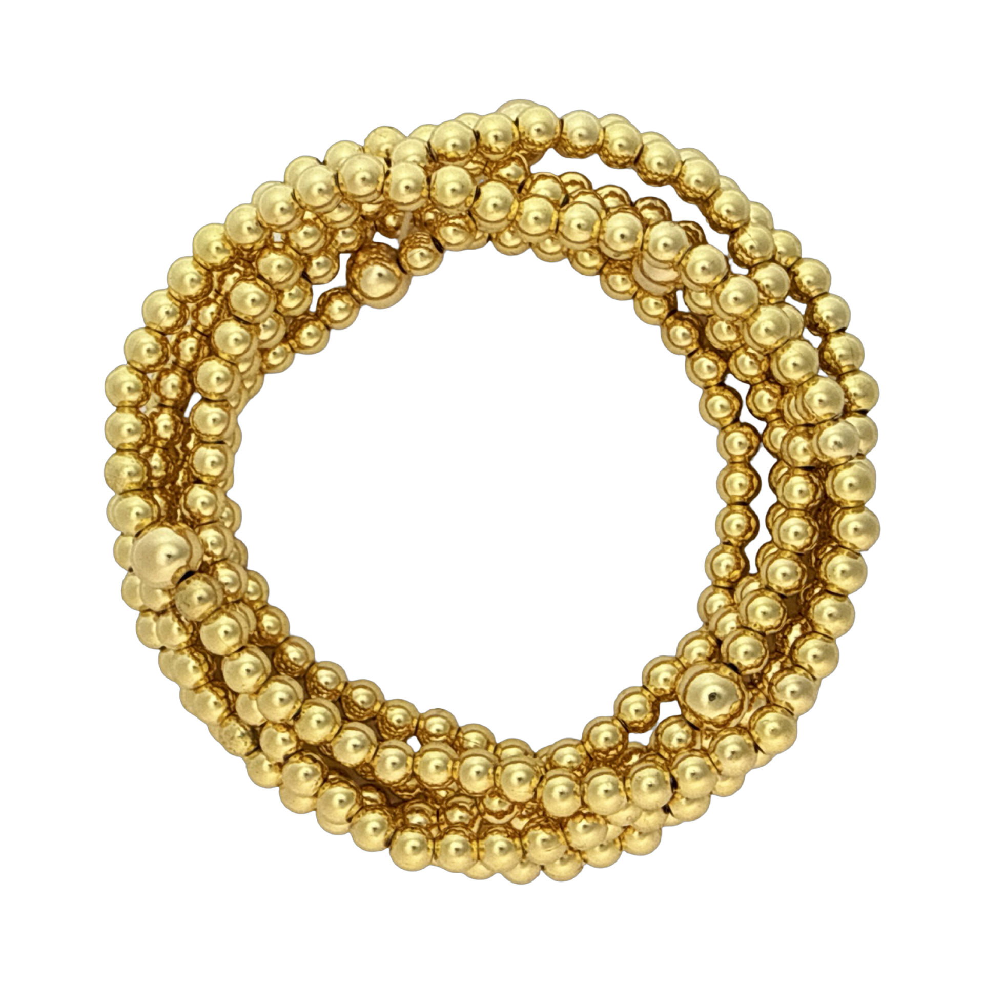 Fashion 404013 <br> Fashion bracelet 3x 4mm + 5x2mm bead 18K GP - set of 6 - Image 2