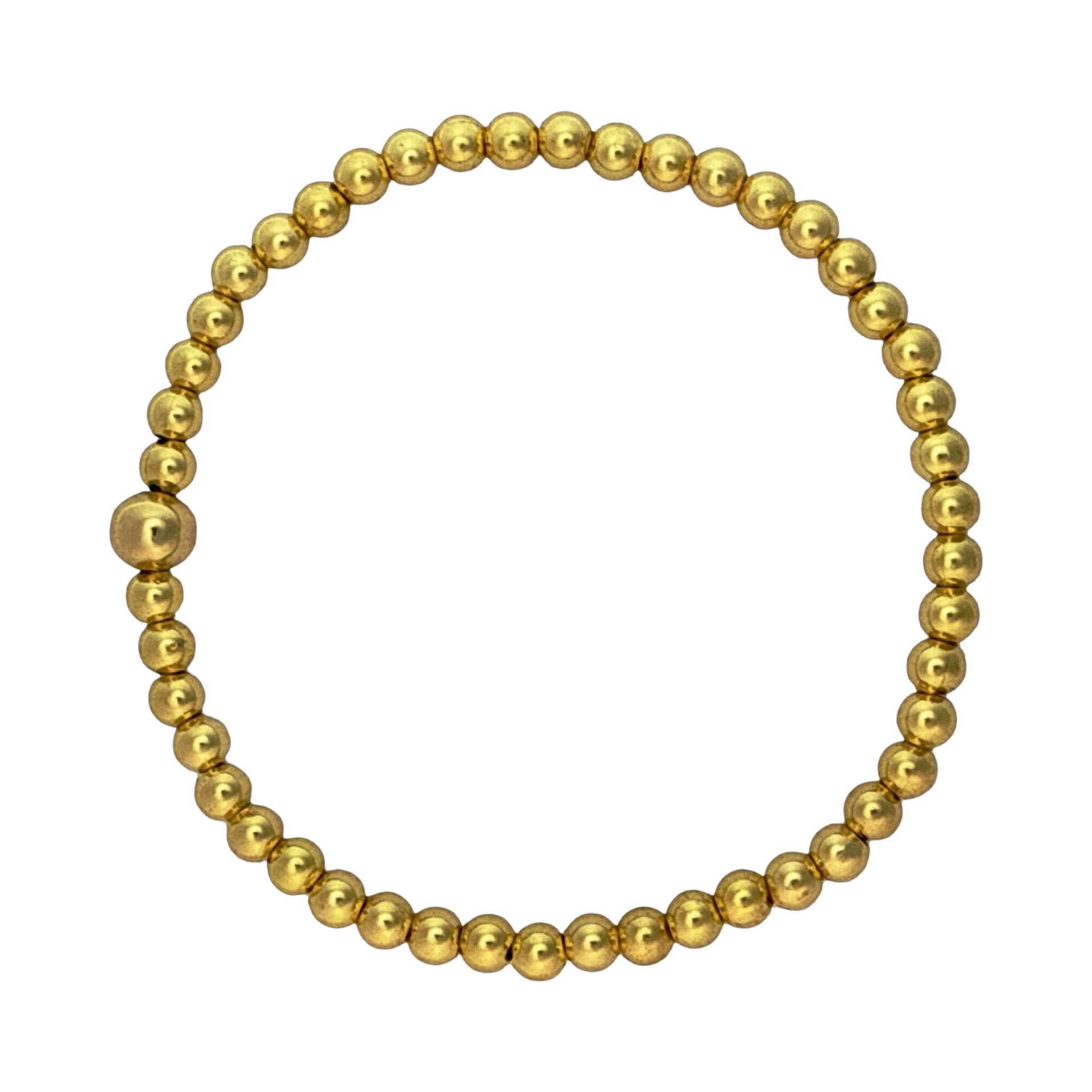Fashion 404013 <br> Fashion bracelet 3x 4mm + 5x2mm bead 18K GP - set of 6 - Image 1