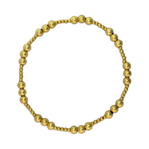 Fashion 404014 <br> Fashion bracelet 18K plated brass 4mm + 1x 6mm beads - set of 6