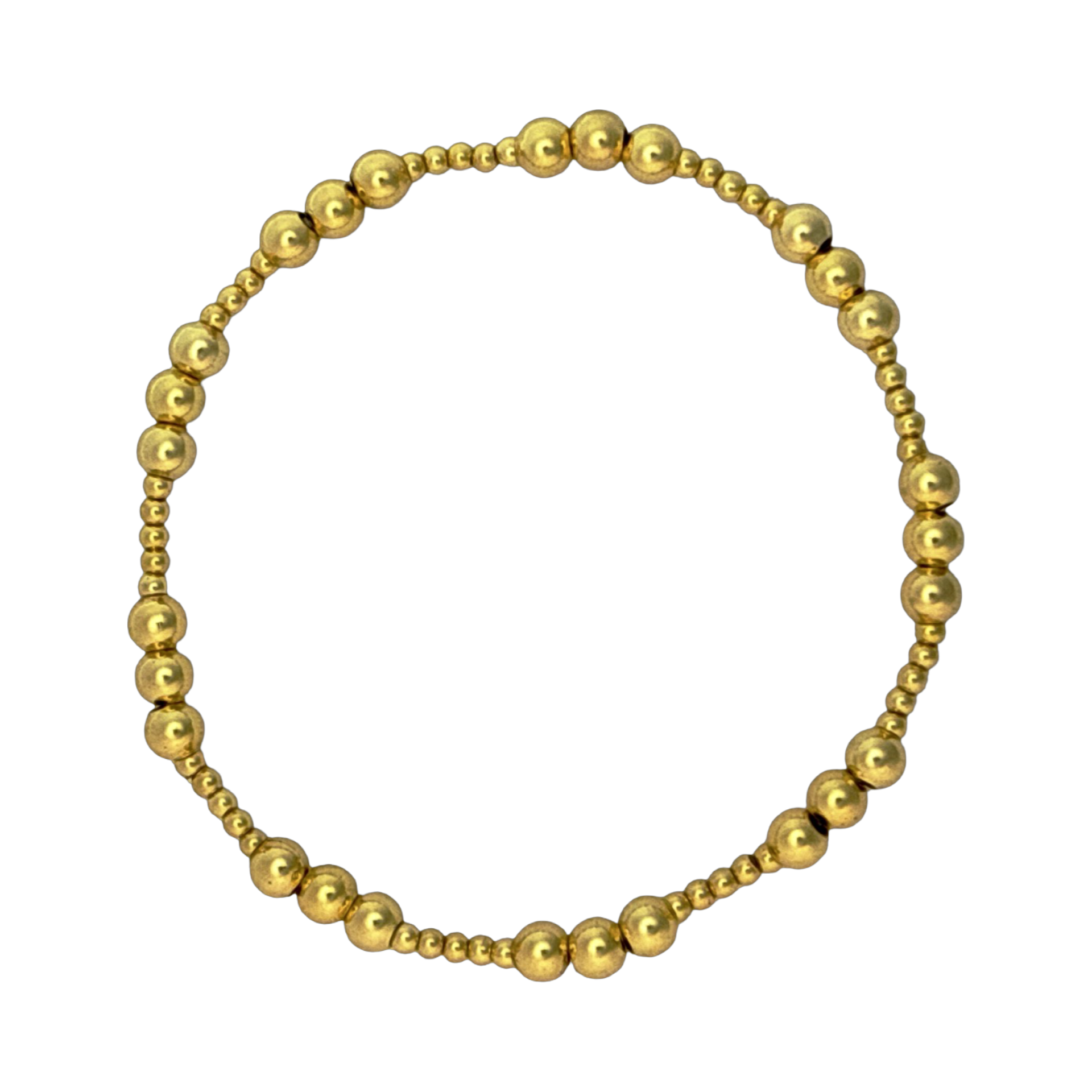 Fashion 404014 <br> Fashion bracelet 18K plated brass 4mm + 1x 6mm beads - set of 6 - Image 1