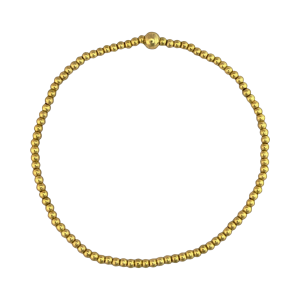 Fashion 404015 <br> Fashion bracelet 18k Gold plated brass 2mm + 1x3mm beads - set of 6