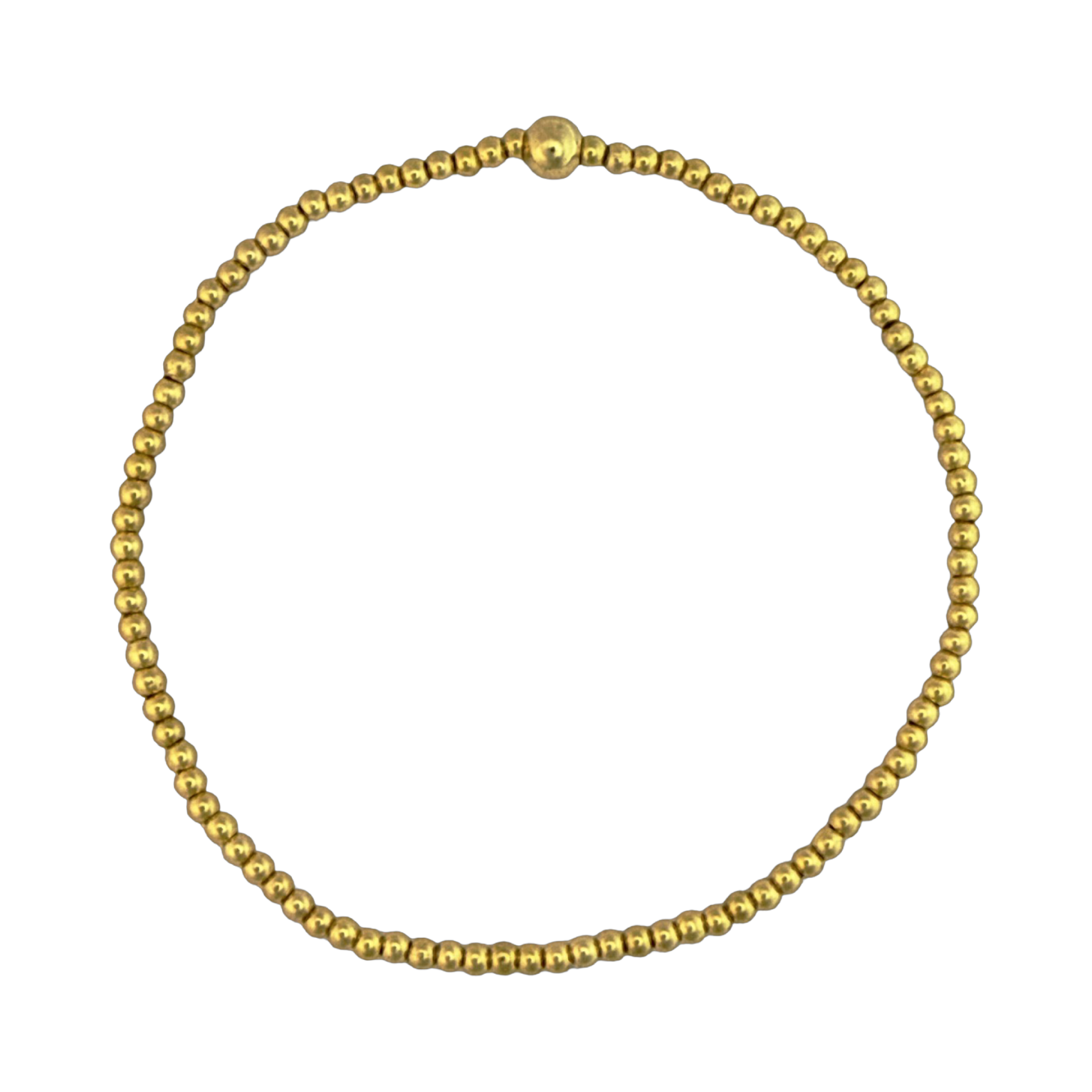 Fashion 404015 <br> Fashion bracelet 18k Gold plated brass 2mm + 1x3mm beads - set of 6 - Image 1