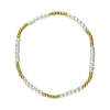 Fashion 404027 <br> Fashion bracelet 3mm pearls + 2.5mm gold plated brass - set of 6 - Thumbnail Image 1