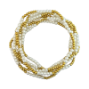 Fashion 404027 <br> Fashion bracelet 3mm pearls + 2.5mm gold plated brass - set of 6 - Thumbnail Image 2