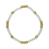 Fashion 404028 <br> Fashion bracelet 3mm pearls + 4mm brass gold plated - set of 6 - Thumbnail Image 1