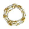 Fashion 404028 <br> Fashion bracelet 3mm pearls + 4mm brass gold plated - set of 6 - Thumbnail Image 2