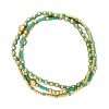 Fashion 404067 <br> Fashion bracelet 18K goldplated brass & seed beads - turquoise - set of 3 - Thumbnail Image 1