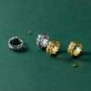 Close-Out-27309<br>huggie leaves w/ clear CZ's .925 RP - Thumbnail Image 5