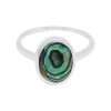 10489<br>ring 8mm round framed ABALONE  .925 - Thumbnail Image 1
