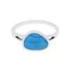 10503<br>ring rounded triangle beaded frame RECONSTITUTED TQ  .925 - Thumbnail Image 1