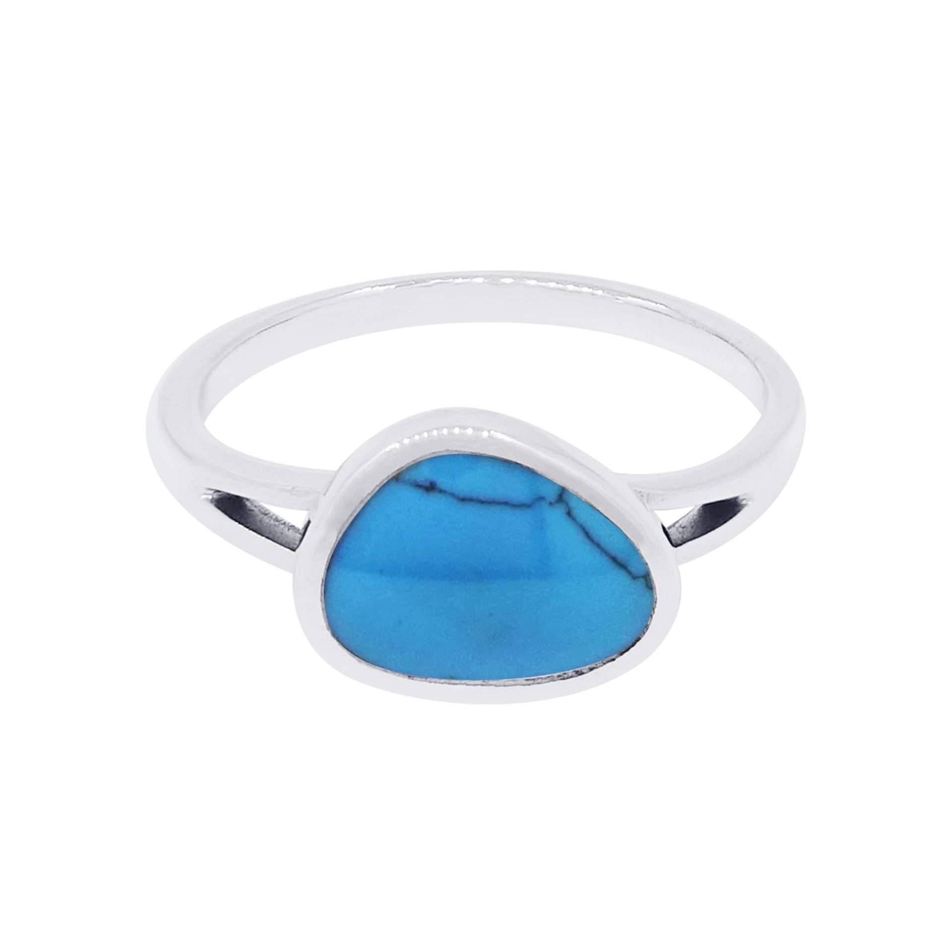 10503<br>ring rounded triangle beaded frame RECONSTITUTED TQ  .925 - Image 1