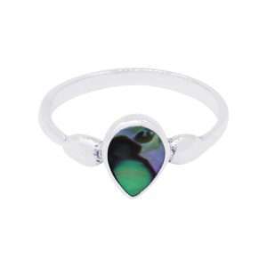 10507<br>ring 7x9 pear shape ABALONE  .925 *5-9