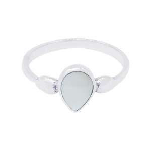 10508<br>ring 7x9 mm pear shape MOTHER OF PEARL .925 *5-9