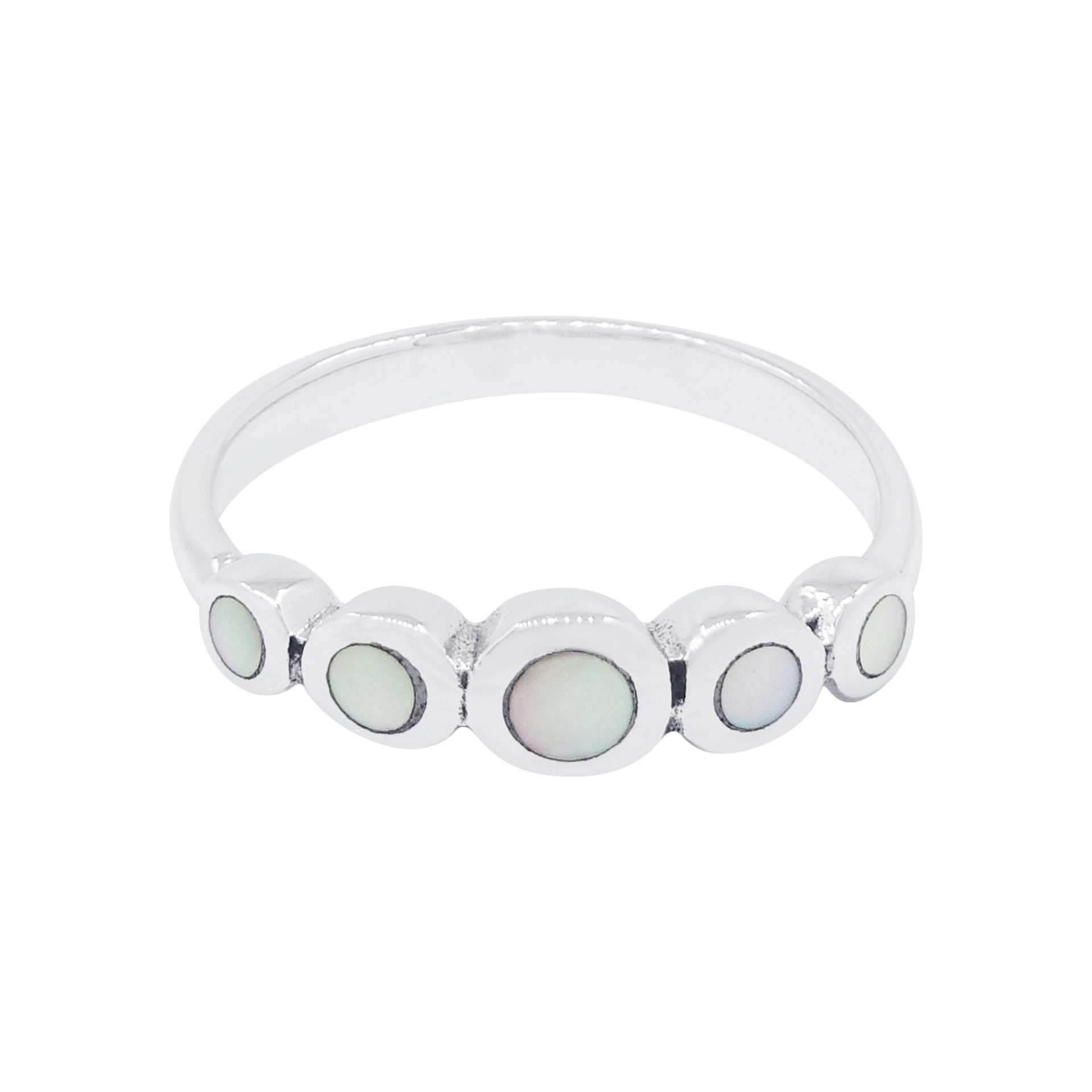 10511<br>ring 5 circles MOTHER OF PEARL  .925 - Image 1