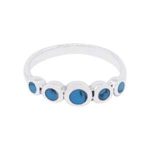10512<br>ring  5 circles RECONSTITUTED TQ  .925