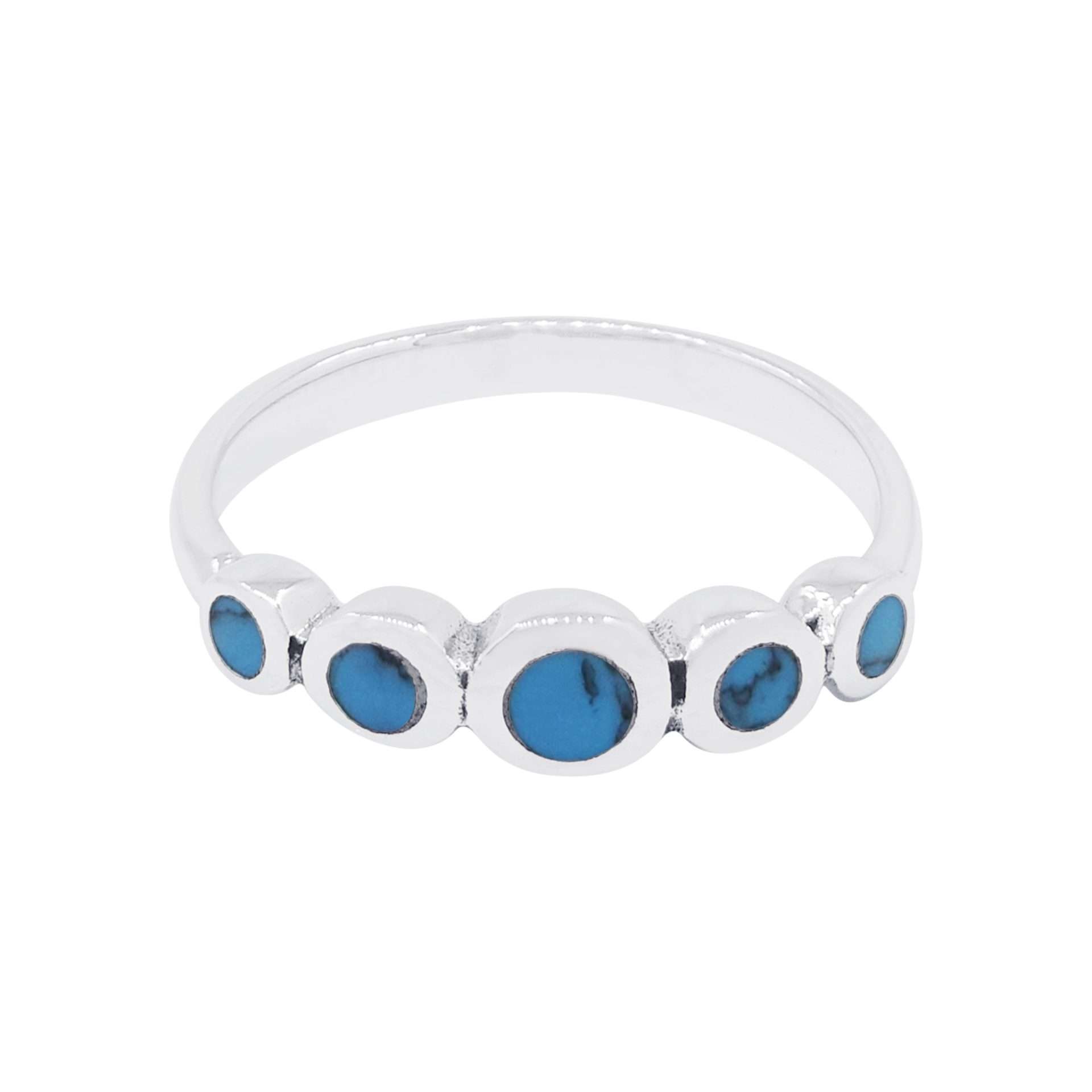 10512<br>ring  5 circles RECONSTITUTED TQ  .925 - Image 1