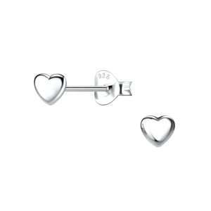22856<br>ear stud 4x4 puff heart .925 E-Coat