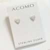 23128<br>ear stud sm hammered heart - Thumbnail Image 2