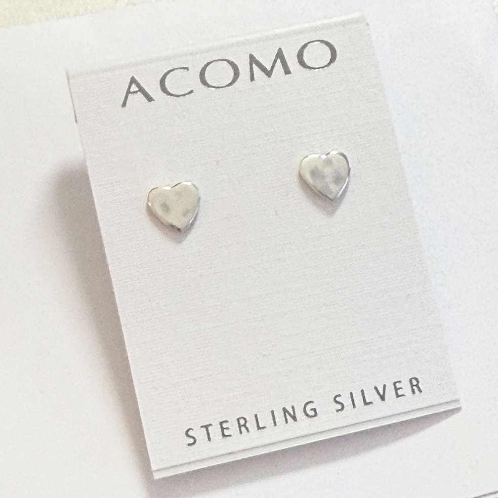 23128<br>ear stud sm hammered heart - Image 2