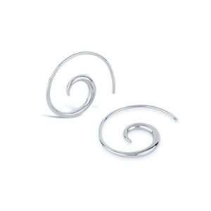 23346<br>earring spiral line whirlpool hoop .925 Rhodium Plated