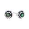 23527<br>ear stud 7mm beaded bezel ABALONE .925 - Sold in 2's - Thumbnail Image 1