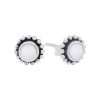 23528<br>ear stud 7mm beaded bezel MOTHER OF PEARL .925 - Sold in 2'S - Thumbnail Image 1