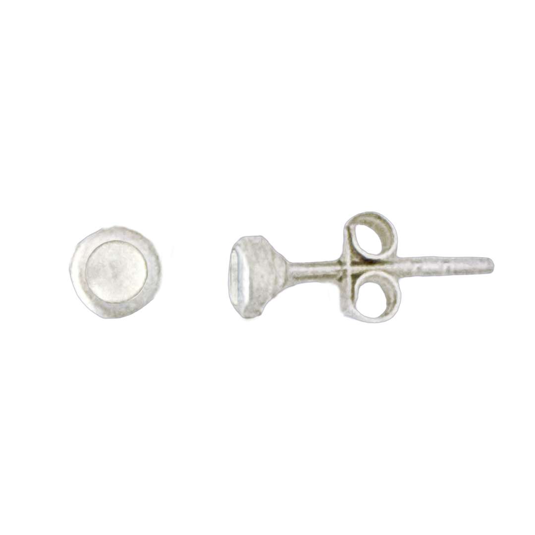 23532<br>ear stud 4mm bezel MOTHER OF PEARL .925 - Sold in 2's - Image 3