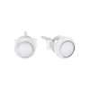 23540<br>N I AM ear stud 5mm bezel MOTHER OF PEARL .925 - Sol in 2's - Thumbnail Image 1