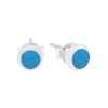 23541<br>ear stud 5mm bezel Reconstituted TQ .925 - Sold in 2's - Thumbnail Image 1