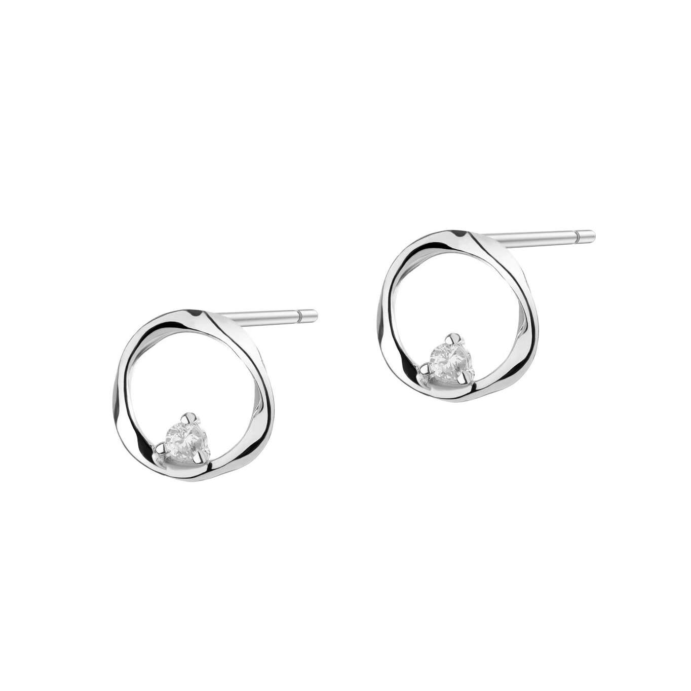 27311<br>ear stud abstract frame w/ 3mm CZ .925 RP - Image 1