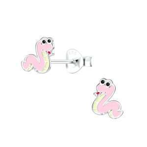 Close-Out-28081<br>ear stud 7x8 enamel friendly snake   .925 E-coat - Sold in 2's