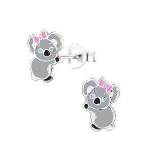 Close-Out-28093<br>ear stud 7x10 enamel koala .925 E-coat - Sold in 2's