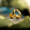 92292<br>earring oval tapered faceted hoop .925 GP - Thumbnail Image 3