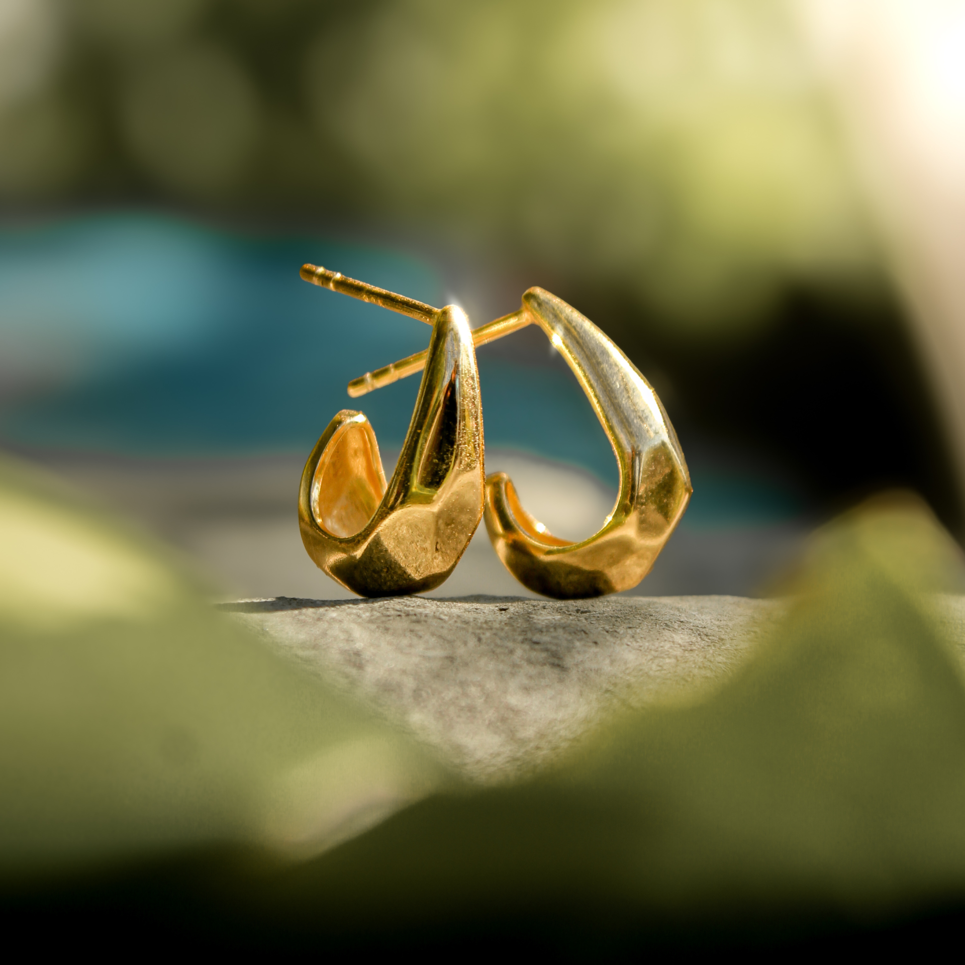 92292<br>earring oval tapered faceted hoop .925 GP - Image 3