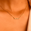 95231<br>necklace 17mm x 2mm bar w/ multi color CZ's 925 GP - Thumbnail Image 2