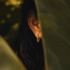 92292<br>earring oval tapered faceted hoop .925 GP - Thumbnail Image 2