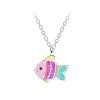 58019<br>necklace 9x7 enamel fish 14"+2"ext  .925 E-coat - Thumbnail Image 1