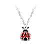 58022<br>necklace 6x8 enamel ladybug 14"+2"ext .925 E-coat - Thumbnail Image 1