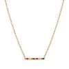 95231<br>necklace 17mm x 2mm bar w/ multi color CZ's 925 GP - Thumbnail Image 1