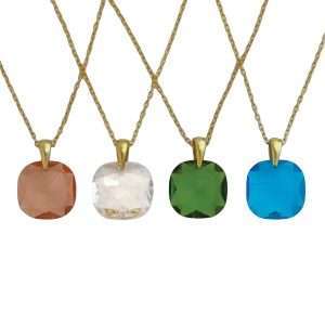 Close-Out-95282<br>necklace color crystal CZ candy hook drop 16"+2" ext  .925 GP..