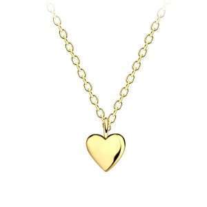 95285<br>necklace 5x5 heart 18" chain14k .925 GP E-coat