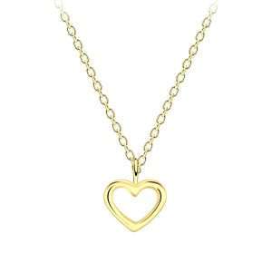 95286<br>necklace 8x7 heart outline18" chain .925 GP E-coat
