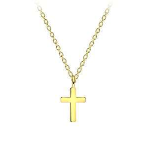 95289<br>necklace 5x8 petite cross18" chain .925 GP  E-coat