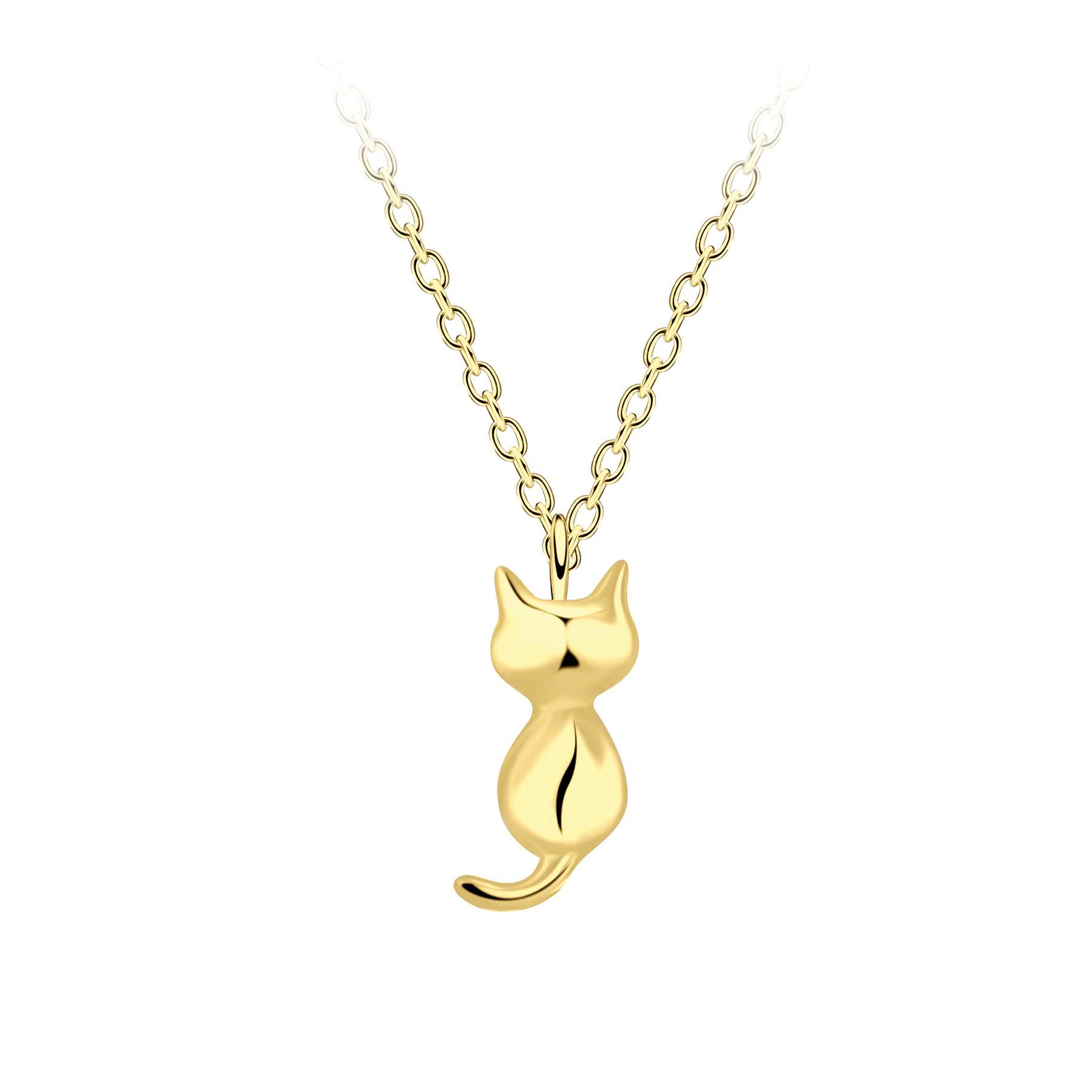 Close-Out-95290<br>necklace 5x10 cat  18" chain .925 GP E-coat - Image 1